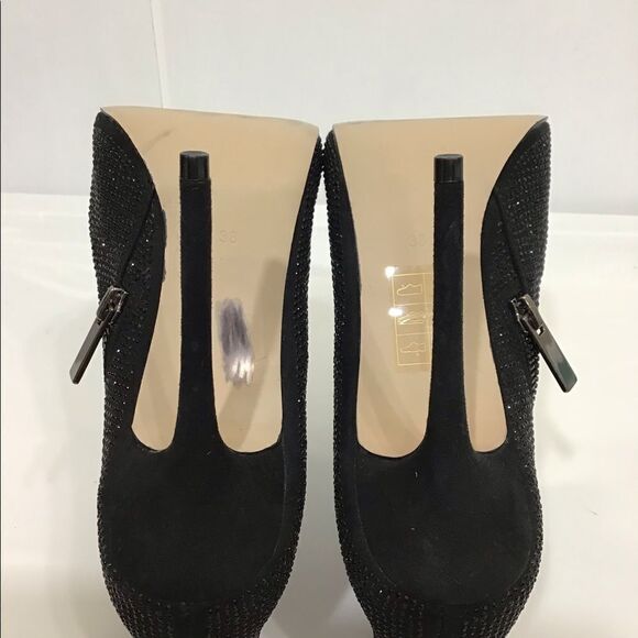 Kurt Keiger Black Giddy Embellished Open Toe 120mm Stiletto Heel Boots - Picture 7 of 11